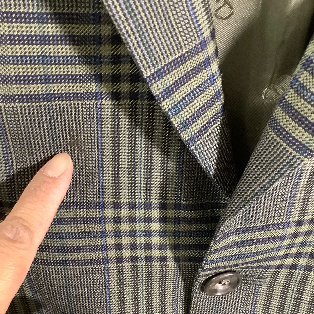 VTG Christian Dior Monsieur Wool Plaid Two-Button Blazer-FLAWED - Picture 14 of 15